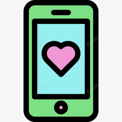 智能手机科技线性彩色爱情套装图标svg_新图网 https://ixintu.com 智能手机 科技 线性彩色爱情套装