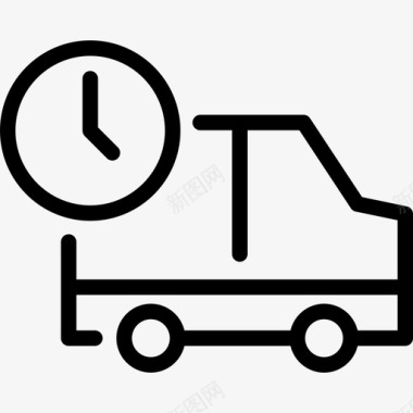 卡车延误运输物流交付说明图标图标