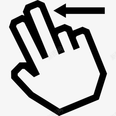 两个手指向左滑动触摸触摸手势轮廓图标图标