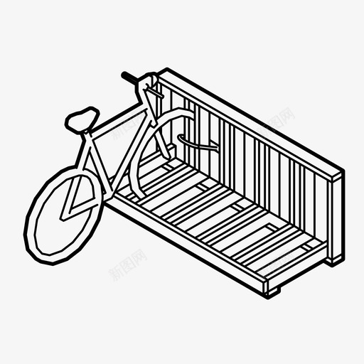 自行车架自行车锁图标svg_新图网 https://ixintu.com 储物 安全 自行车 自行车架 锁
