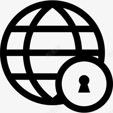 访问锁定网络安全线图标图标