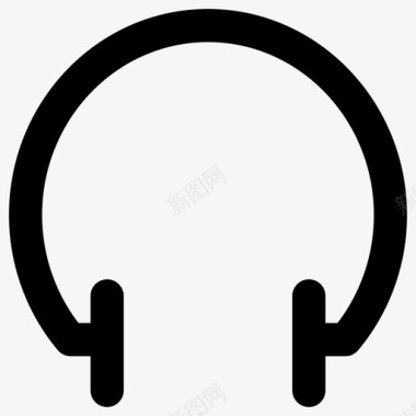 耳机多媒体元素粗体圆形图标图标