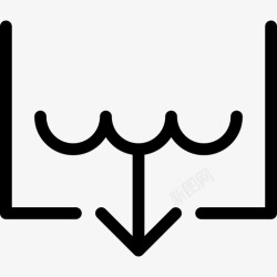 线性排水凹槽排水标志线性洗衣符号图标高清图片