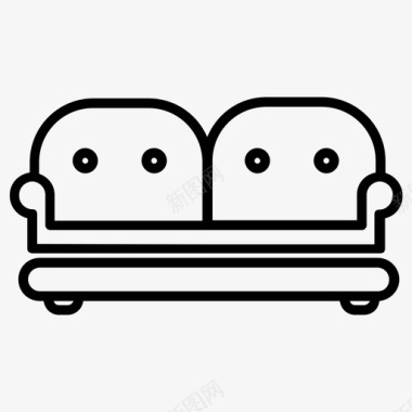 扶手椅沙发床家图标图标