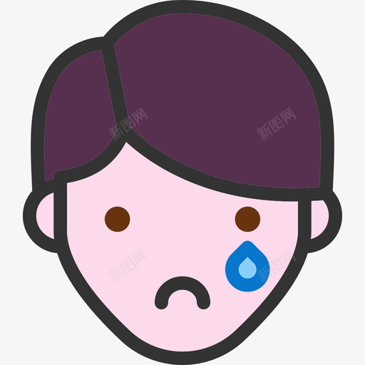 失望人线性颜色表情图标svg_新图网 https://ixintu.com 人 失望 线性颜色表情