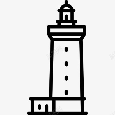 法国小米诺灯塔线性图标图标