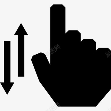 一个手指垂直滚动触摸手势图标图标
