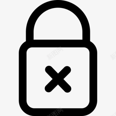 挂锁安全网络安全线图标图标