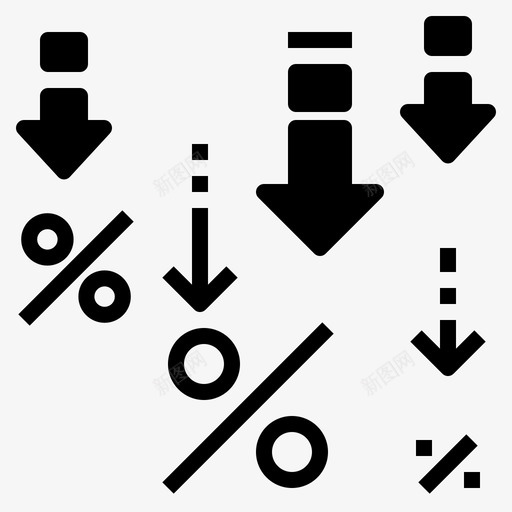 百分比箭头折扣图标svg_新图网 https://ixintu.com 折扣 百分比 箭头 销售额 黑色星期五实心