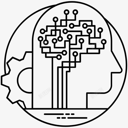 人工智能知识人工大脑人工智能机器人图标svg_新图网 https://ixintu.com 人工大脑 人工智能机器人 人工智能知识 人工智能线图标 数字大脑 神经网络