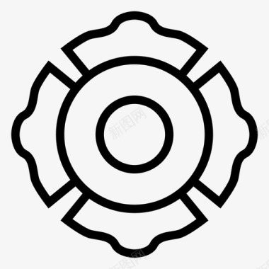 徽章紧急情况消防员图标图标