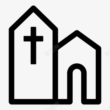教堂建筑物宗教图标图标