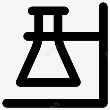 烧瓶科学元素粗体圆形图标图标