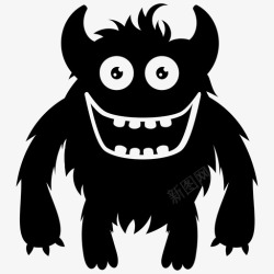 毛茸茸的怪物毛茸茸的恶魔外星人恶魔怪物图标高清图片