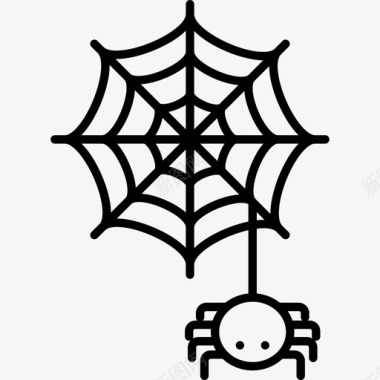 蜘蛛网线性万圣节图标图标