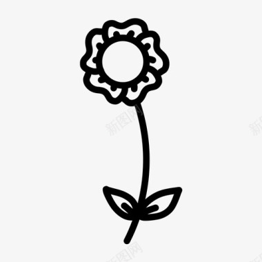 花卉涂鸦手绘图标图标