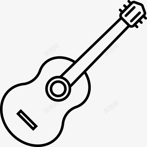 原声吉他音乐乐器画廊图标svg_新图网 https://ixintu.com 乐器画廊 原声吉他 音乐
