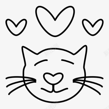 猫动物可爱的猫图标图标