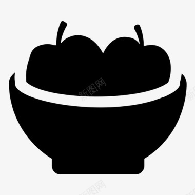 水果碗与苹果水果碗有机图标图标
