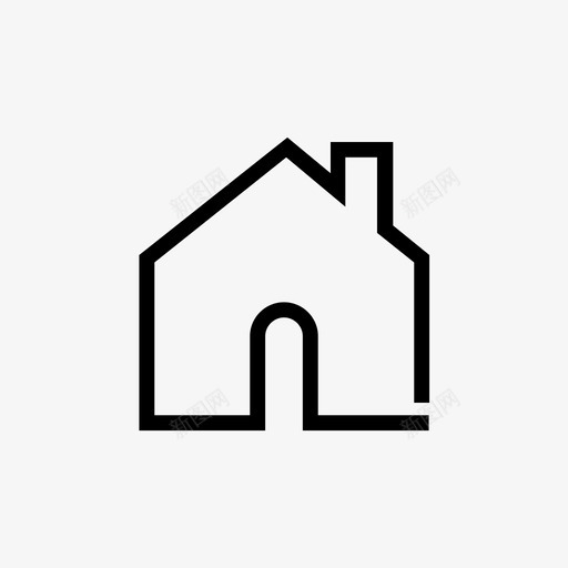 房子建筑物烟囱图标svg_新图网 https://ixintu.com 家 建筑物 房子 烟囱 生活 零售家具