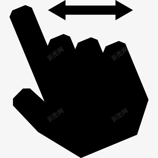 一个手指水平滑动触摸手势图标svg_新图网 https://ixintu.com 一个手指水平滑动 触摸手势