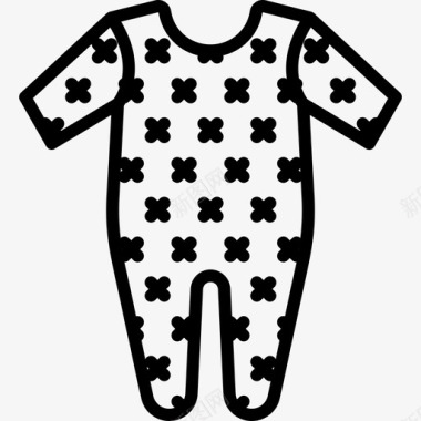 婴儿睡衣童年直系图标图标