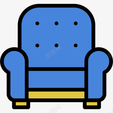 扶手椅线性颜色内务元素线性颜色图标图标