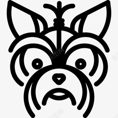 约克郡梗犬犬种头直系图标图标