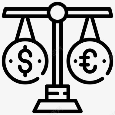 法律平衡货币图标图标