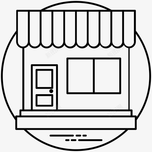 商店商业建筑市场图标svg_新图网 https://ixintu.com 商业建筑 商店 市场 店面 设计和开发线矢量图标