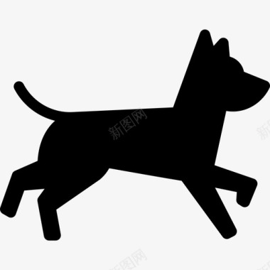 狗跑动物狗和训练图标图标