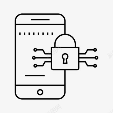 移动锁网络犯罪黑客图标图标
