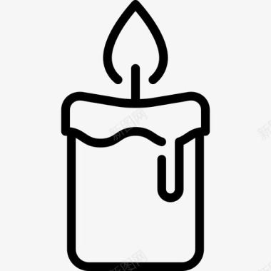 蜡烛万圣节线工艺线状图标图标
