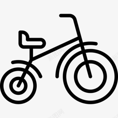 婴儿自行车童年直线型图标图标