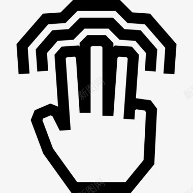 三个手指双击触摸触摸手势轮廓图标图标