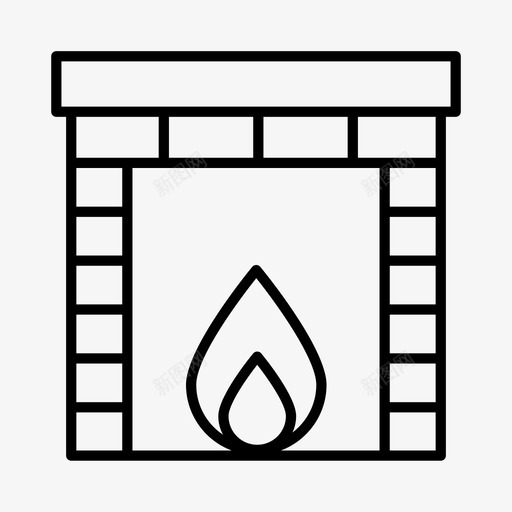 壁炉圣诞节节日图标svg_新图网 https://ixintu.com 冬天 圣诞老人 圣诞节 壁炉 节日