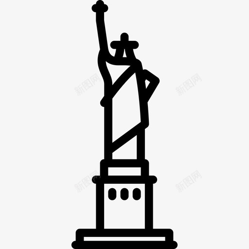 自由女神像直线纪念碑直线型图标svg_新图网 https://ixintu.com 直线型 直线纪念碑 自由女神像
