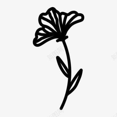 花卉涂鸦手绘图标图标