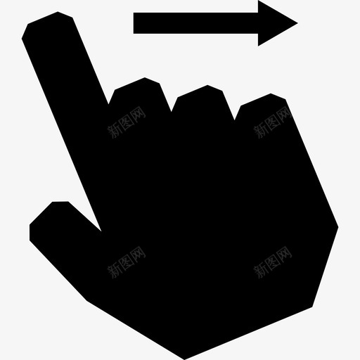 一个手指向右滑动触摸触摸手势图标svg_新图网 https://ixintu.com 一个手指向右滑动 触摸 触摸手势