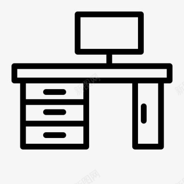 书桌电脑内饰图标图标