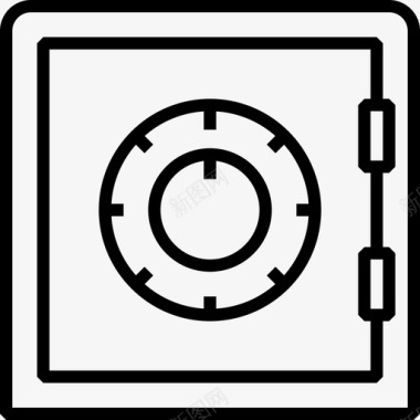 保险箱iconstrader浅圆形图标图标