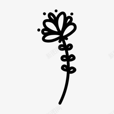 花卉涂鸦手绘图标图标