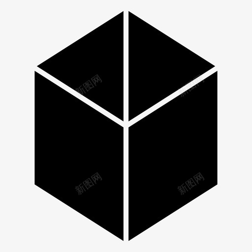 立方体六边形实心形状图标svg_新图网 https://ixintu.com 六边形 实心形状 立方体