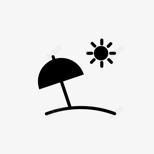 海滩夏天阳光图标svg_新图网 https://ixintu.com 假期 夏天 夏日 海滩 阳光 雨伞