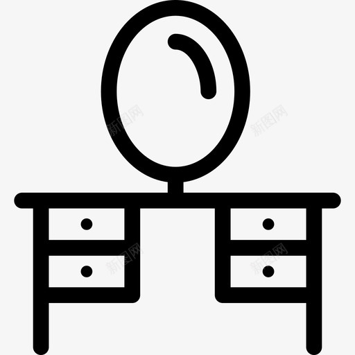 梳妆台家庭收藏直系图标svg_新图网 https://ixintu.com 家庭收藏 梳妆台 直系