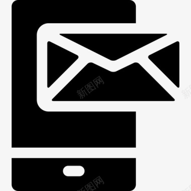 带信封技术通信填充的移动设备图标图标