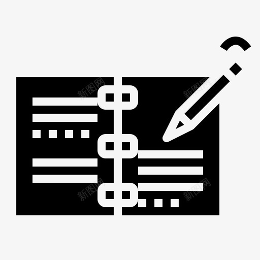 笔记本地址议程图标svg_新图网 https://ixintu.com 地址 实心侦探 笔记本 议程 铅笔