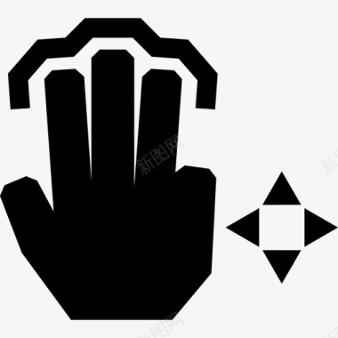 三个手指自由拖动触摸触摸手势图标图标