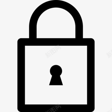 挂锁安全网络安全线图标图标