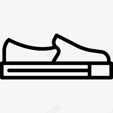 平底鞋鞋和船线船直线型图标图标